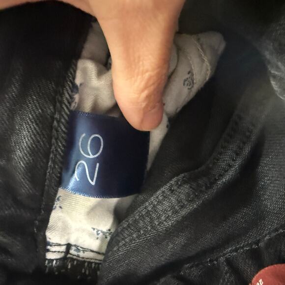 Anthropologie Pilcro High Rise Straight Jeans Black Split Hem Women’s Size 26 - Picture 14 of 16